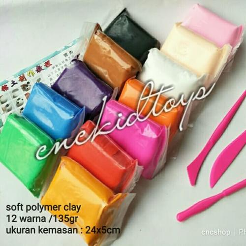 Foto Produk Mainan Clay Polymer/Slime Soft Plastisin Set 12warna+tools dari C 'n C Shop