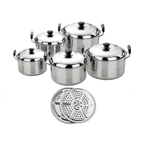Gambar PANCI SET 5 PCS PLUS STEAMER dari Abibay Grosir undefined Tokopedia