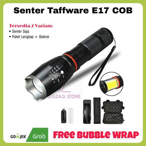 Foto Produk Paket Senter Taffware E17 COB XML T6 8000 Lumens Waterproof - Senter Saja dari ZigZag-Store