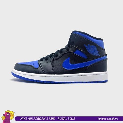 Jual Nike Air Jordan 1 Mid Royal Blue Biru Hitam Kota Depok Kukuko Tokopedia