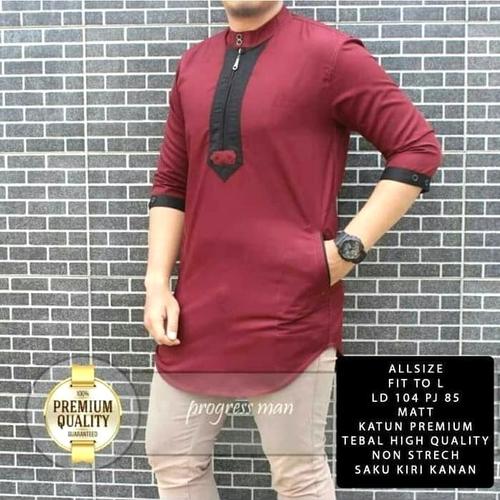 Foto Produk Baju Koko Qurta India Pakistan Ziper Busana Muslim Pria Hamis Maron dari PrincessPedia