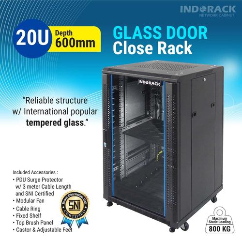 Promo IR6020G - 20U Close Rack Depth 600mm Glass Door 19