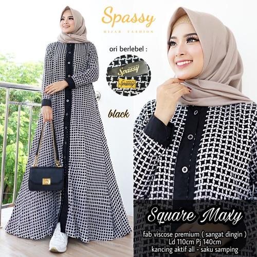 Foto Produk gamis square maxy viscose premium adem lembut jatuh ori spassy dari aulia12olshop