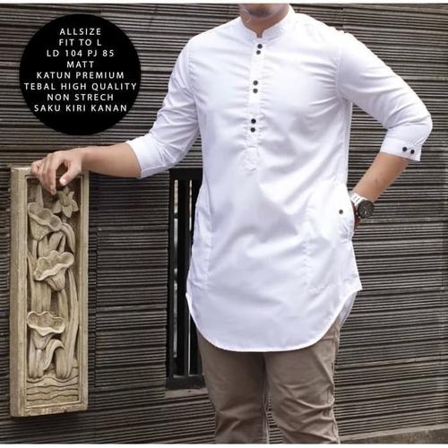 Foto Produk Baju Koko Muslim Busana Pria Arama Panjang Trend India Pakistan Putih dari Sang_Fajar