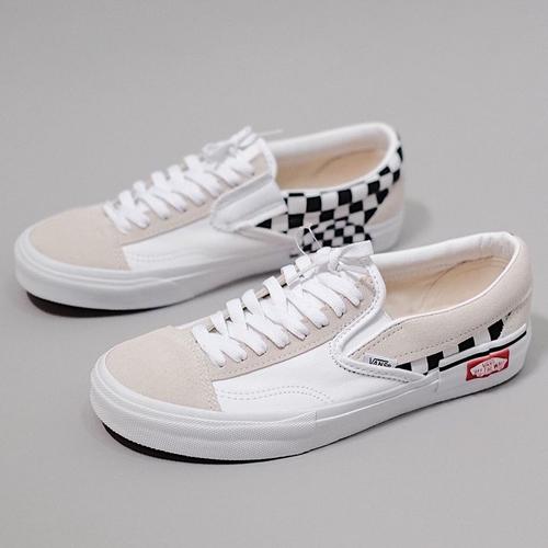 true white true white checkered vans