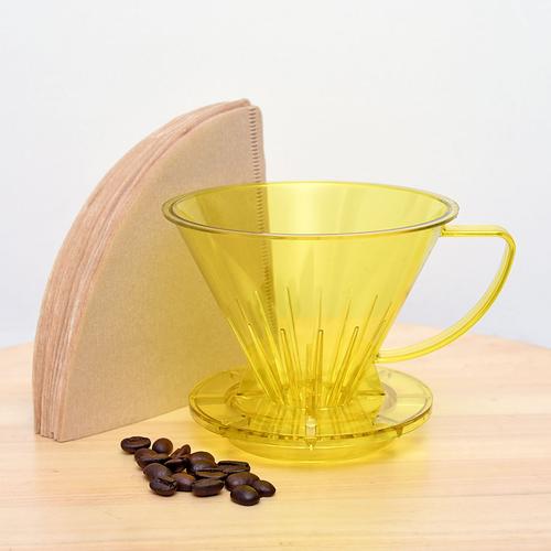 Foto Produk Pourover Dripper SUJI V60 02 Yellow + Paper Filter 02 Natural 40 lbr dari Suji Premium