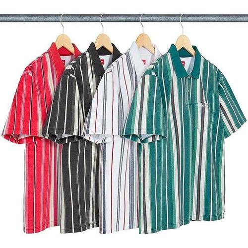supreme vertical stripe knit polo