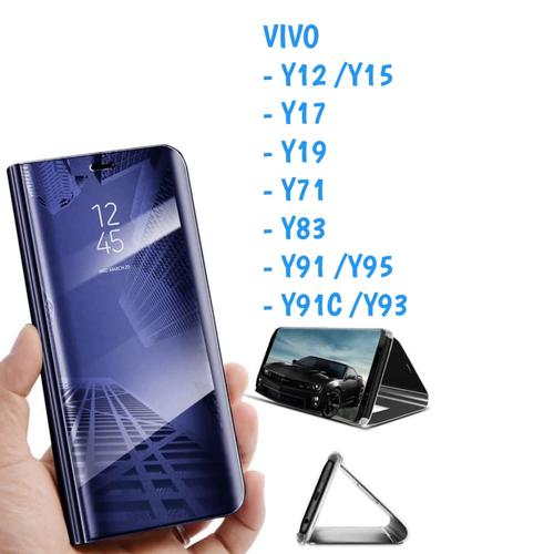 Foto Produk Clear View Y12 Y15 Y19 Y91 Y95 Vivo Sarung Flip Mirror Cover Standing dari Indo Smart Acc