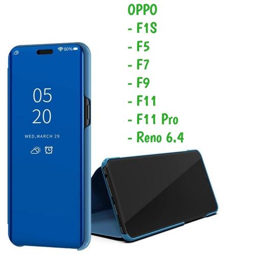 Foto Produk Clear View F1S F5 F7 F9 F11 Pro Oppo Sarung Flip Mirror Cover Standing dari Indo Smart Acc