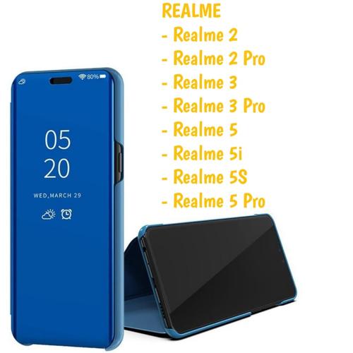 Foto Produk Clear View Realme 2 3 5S 5i 5 Pro Flip Mirror Case Cover Stand Casing dari Indo Smart Acc