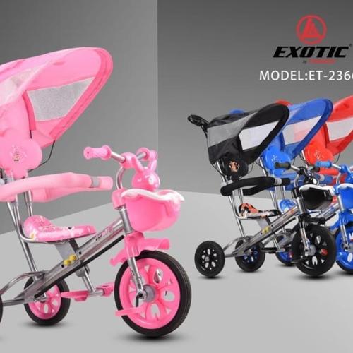 Foto Produk Sepeda Anak Roda Tiga Exotic ET 1256-7-8 Tricycle BMX Musik kanopi dari cinhin jaya cycle shop