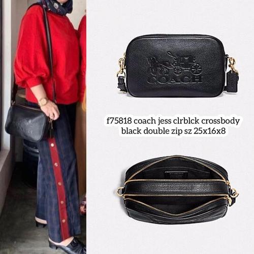 Foto Produk Ready Coach f75818 Jess Clrblck Crossbody Black double Zipper dari ferliarj16