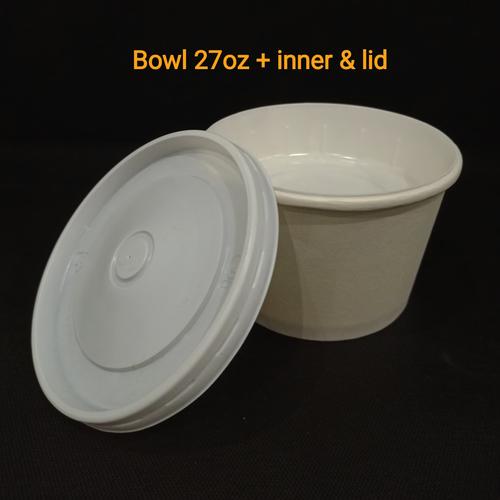 Foto Produk Paper bowl 27oz + inner & lid dari twees