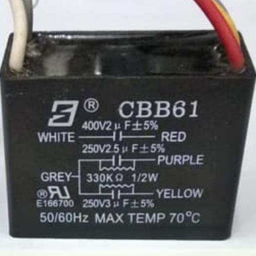 Jual kapasitor kipas 5 kabel 2.5uf 2uf Jakarta Barat PCM ELEKTRONIK