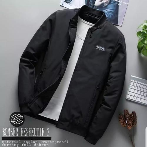 Foto Produk jaket bomber pria eksekutiv terbaru sensor - Hitam, M dari playjeans