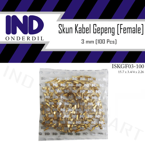 Foto Produk Skun-Terminal Kabel Gepeng Female Kuningan Mini-Kecil 3 mm 100 pcs dari IND Onderdil