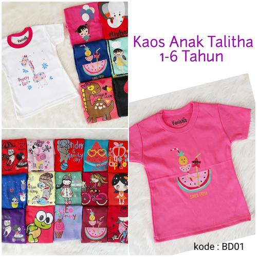 Gambar Kaos Anak 1-6 Tahun Tangan Pendek - Kaos Anak Perempuan Talitha - S dari FAF Galeri Kab. Bogor Tokopedia
