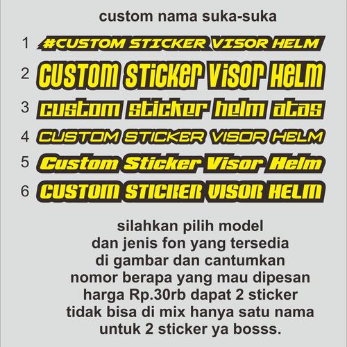 Foto Produk cutting sticker custom visor helm /sticker nama ukuran 1,2x17cm dari Sticker online