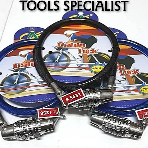 Foto Produk Gembok Kunci Sepeda Motor Kabel Nomor KECIL dari Tools Specialist