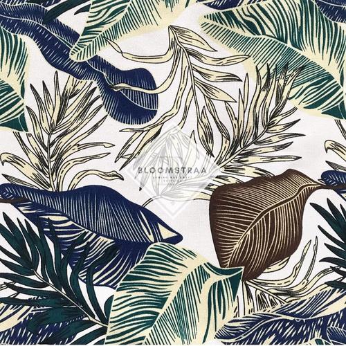 Foto Produk Kain Kanvas Tropical Blue canvas bahan daun tropis biru palem dari Bloomstraa