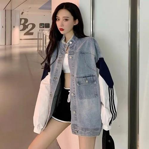 Jual denim jacket Adidas sleeve 