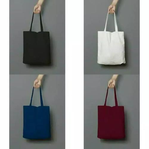 Foto Produk (Pakai resleting) Tote bag polos/totebag/semi kanvas/anti air - Hitam dari RIZKIBAG