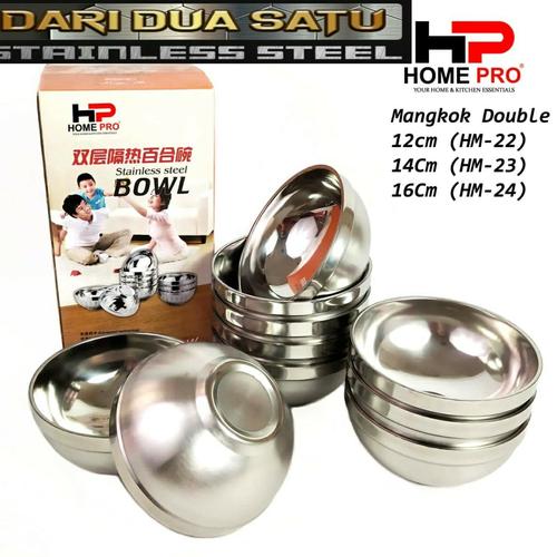 Foto Produk Mangkok Stainless 2 Lapis 12 cm (Anti Panas) dari DariDuaSatu