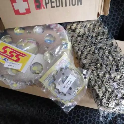 Jual gir set klx 150 gear klx d tracker sss rantai expedition Jakarta