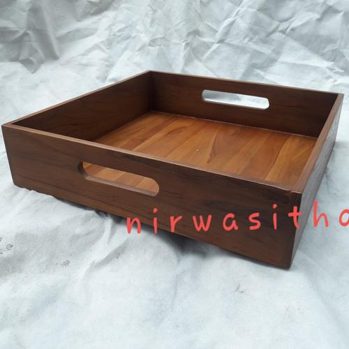 Foto Produk Kotak serahan Nampan box kayu Jati 40x40x8cm dari Lean Furniture
