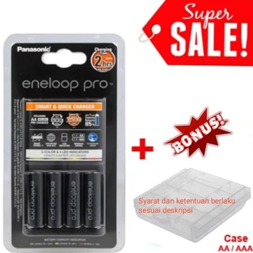 Gambar Charger Panasonic Smart & Quick 2 jam eneloop Pro AA 4bh dan case A2 dari Data Point Cellindo Tokopedia