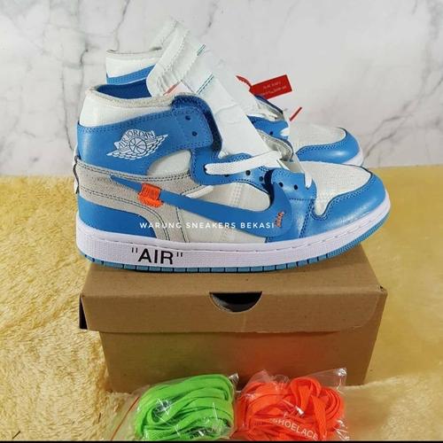 Jual nike air jordan 1 x off white blue 