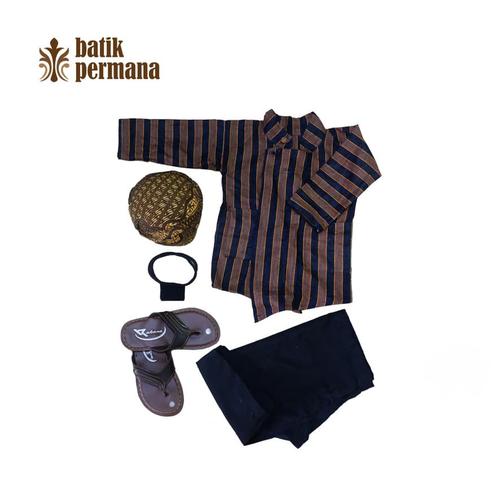 Foto Produk baju adat jawa anak laki,setelan surjan anak, surjan lurik anak,pangsi - 2-3 tahun dari batik permana
