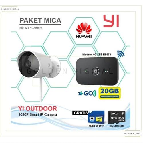 Foto Produk Xiaomi To outdoor IP kamera 1080p + mifi Huawei e5573 + XL 20gb 6 bula dari Autoloot