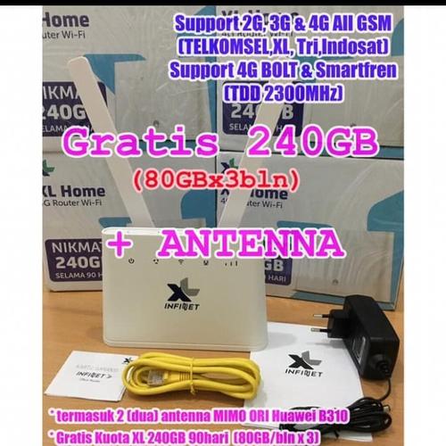 Foto Produk Home Router 4G unlock Huawei B310 free 240gb dan antena indoor dari Autoloot