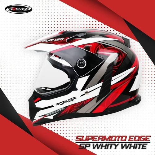 Foto Produk Cargloss Former Supermoto Helm Full Face - EDGE SP WHITY WHITE - L dari Helm Cargloss