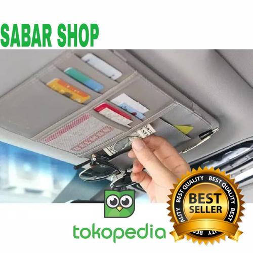 Foto Produk Sun Visor Premium Bahan Kulit Car Organizer Tempat Kartu dari Sabarshop
