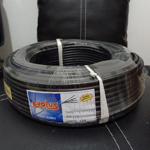Foto Produk Kabel listrik Serabut Tebal 2x1.5 mm 50M Evolus Hitam Putih NYYHYO / N - Hitam dari Ruyigoldshop