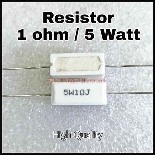 Jual Resistor 1 ohm 5 watt 1R 5W keramik / kapur / cemen 1 ohm 5 watt