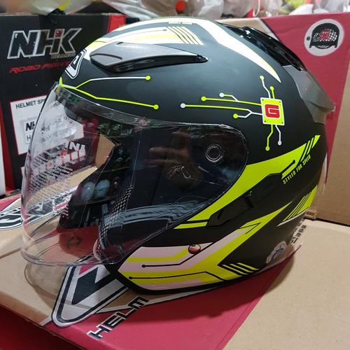 Visor Motif TECHNO Black Yelow Dop 