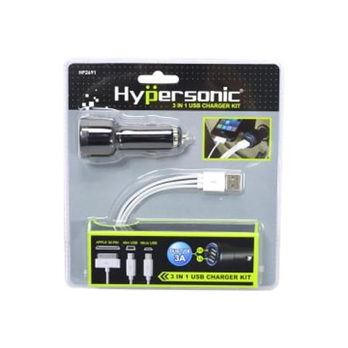 Foto Produk Hypersonic Charger Mobil 3 In 1 - Hitam dari andashop2