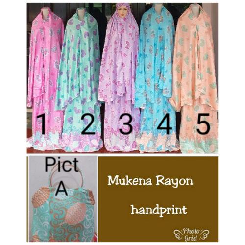 Foto Produk MUKENA RAYON HANDPRINT / MUKENA MURAH / MUKENA LEBARAN dari Naquita Daverish's House