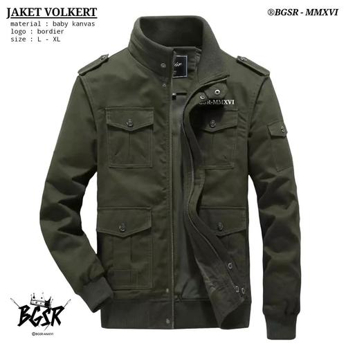 Foto Produk jaket semi parka pria volkert hijau army M fit L - XL dari Key Distro Bdg