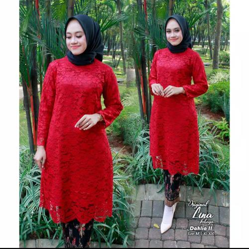 Foto Produk 0141 PROMO SETELAN KEBAYA TUNIK BRUKAT MERAH/BIRU BCA/LAVENDER N GOLD dari kintani kebaya