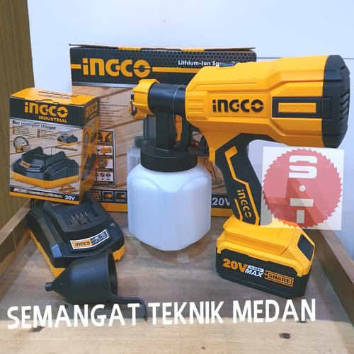 Foto Produk CSGLI2001 SPRAY GUN LISTRIK CORDLESS SEMPROTAN ANGIN CAT 20V 4AH INGCO dari Semangat Teknik