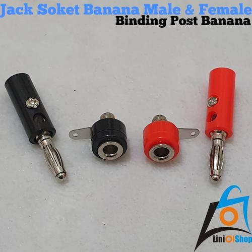 Jual Jack Soket Banana Terminal Binding Post Banana Male dan Female Kab. Jember Lini