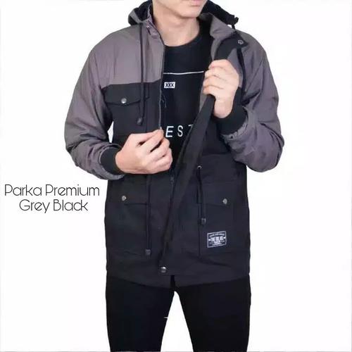 Foto Produk Jaket Parka Kombinasi Grey Black - Grey Black, L dari R7-store9