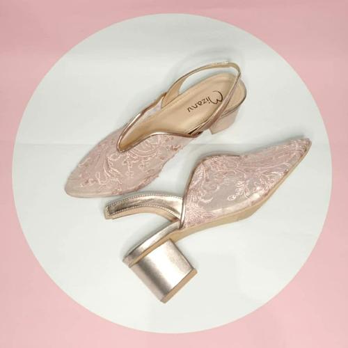 Heels /wedding shoes lace rose gold 