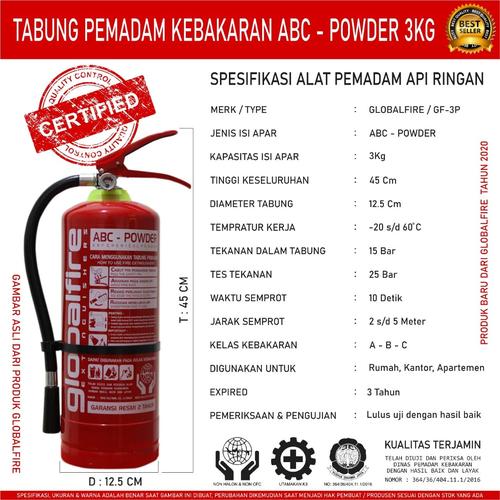 Gambar TABUNG PEMADAM KEBAKARAN 3KG / APAR 3 KG POWDER dari Surabaya Safety Shop Kab. Sidoarjo Tokopedia