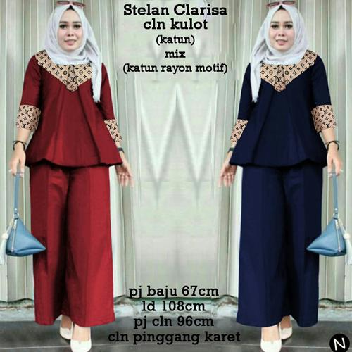 Foto Produk stelan kulot / baju atasan / celana kulot / baju muslim wanita fit xl dari Tintinshopgrosir