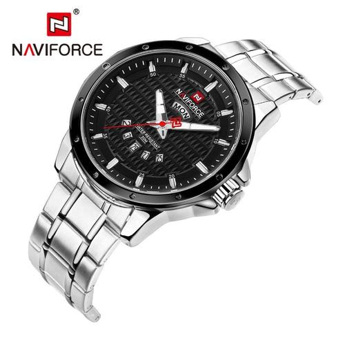 jam tangan Pria Naviforce 9115 silver black water resist NF 9115 di Trendy watches Tokopedia